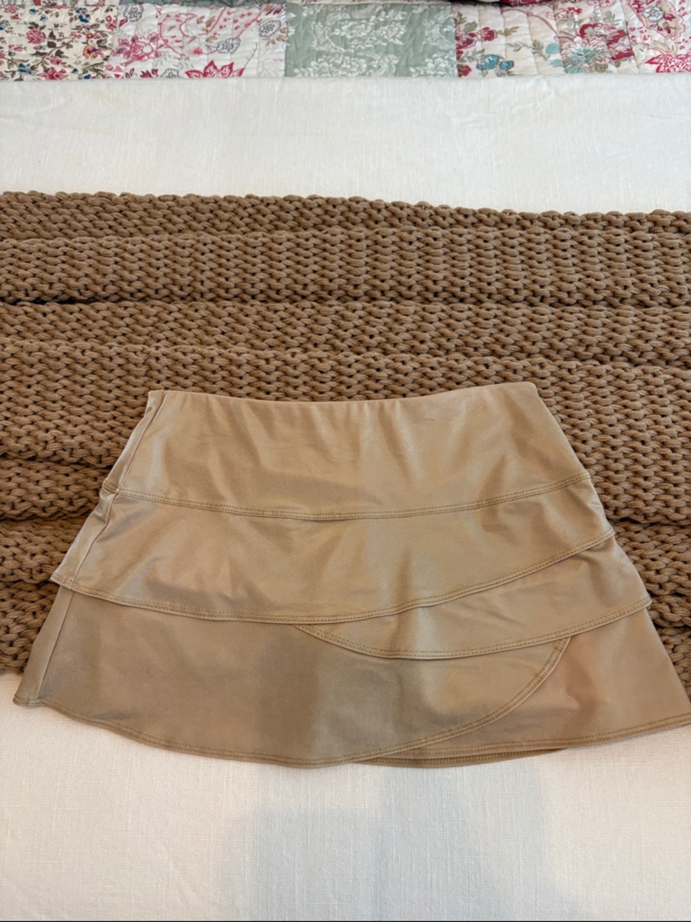 Lucky in Love Gold Layered Mini Skirt